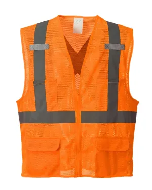 (6/Case) Class 2 Portwest Orange Atlanta Mesh Vest