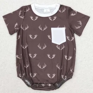 Baby Boys Rompers Deer Short Sleeve Pocket Rompers SR1614