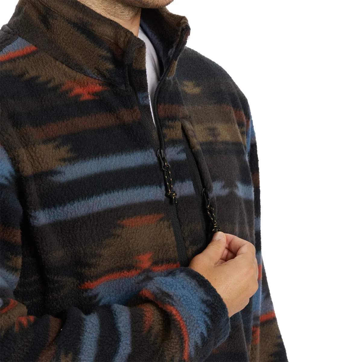Billabong Boundary Half-Zip Mock Neck Fleece Sweatshirt - Black