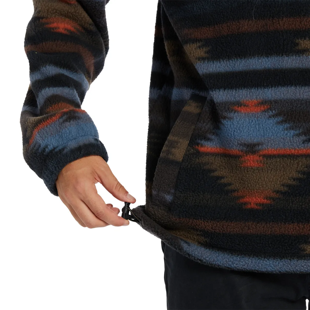 Billabong Boundary Half-Zip Mock Neck Fleece Sweatshirt - Black