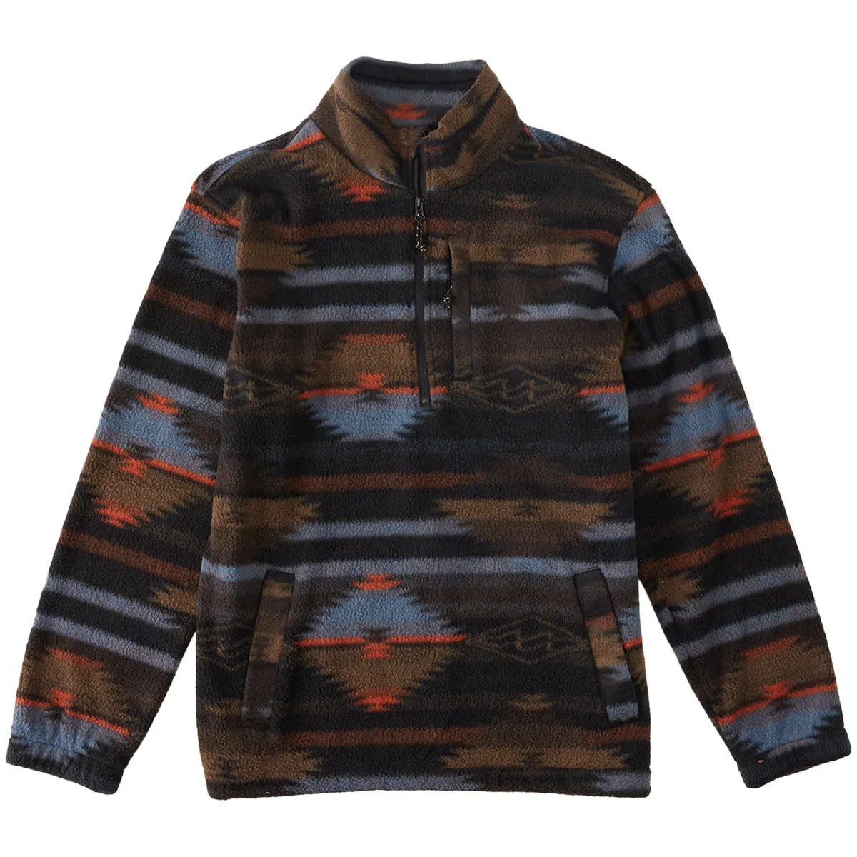 Billabong Boundary Half-Zip Mock Neck Fleece Sweatshirt - Black