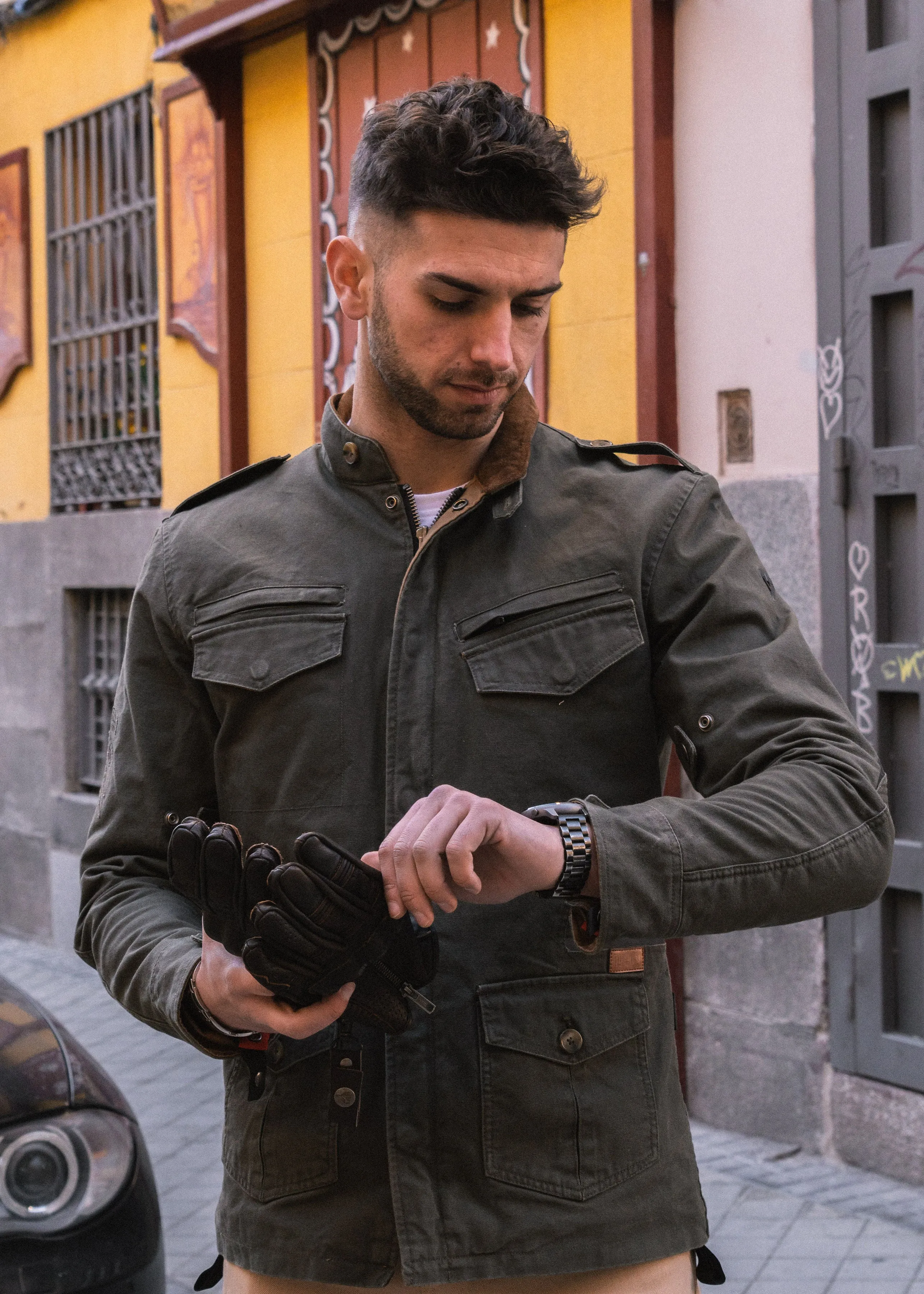 ByCity Zambia Men's Motorcycle Jacket - Green
