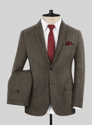 Caccioppoli Posa Dark Brown Wool Suit