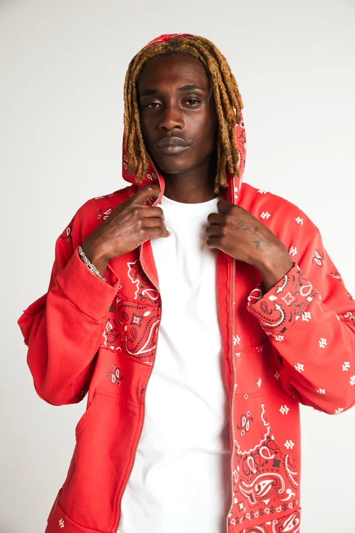 Chicago Red Bandana Hoodie