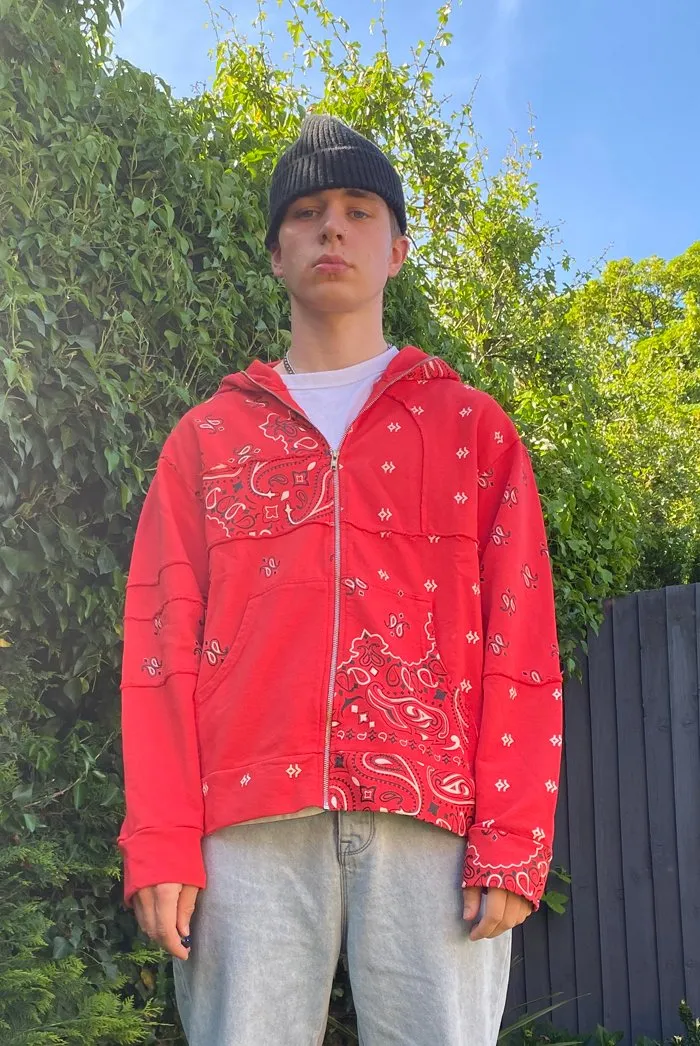 Chicago Red Bandana Hoodie