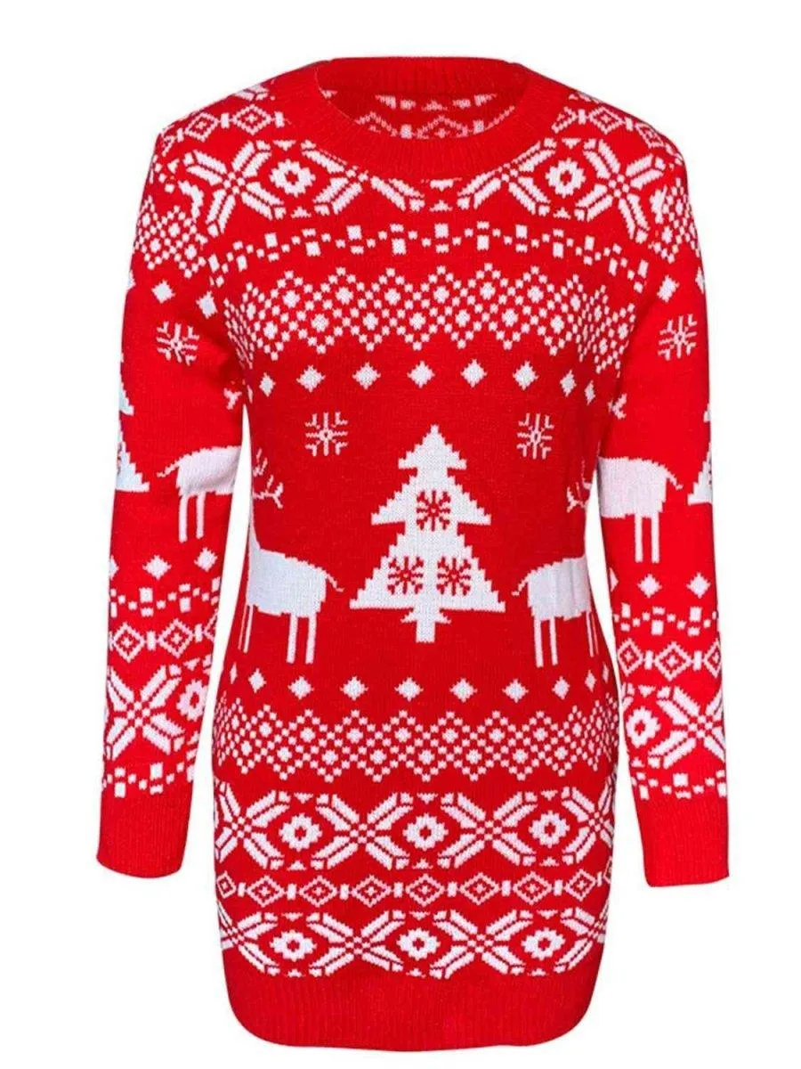Christmas Element Mini Sweater Dress