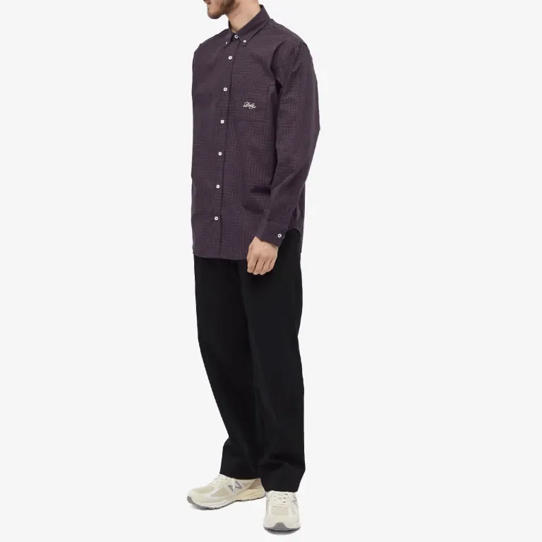 Drôle De Monsieur Logo Stripe Shirt, dark purple