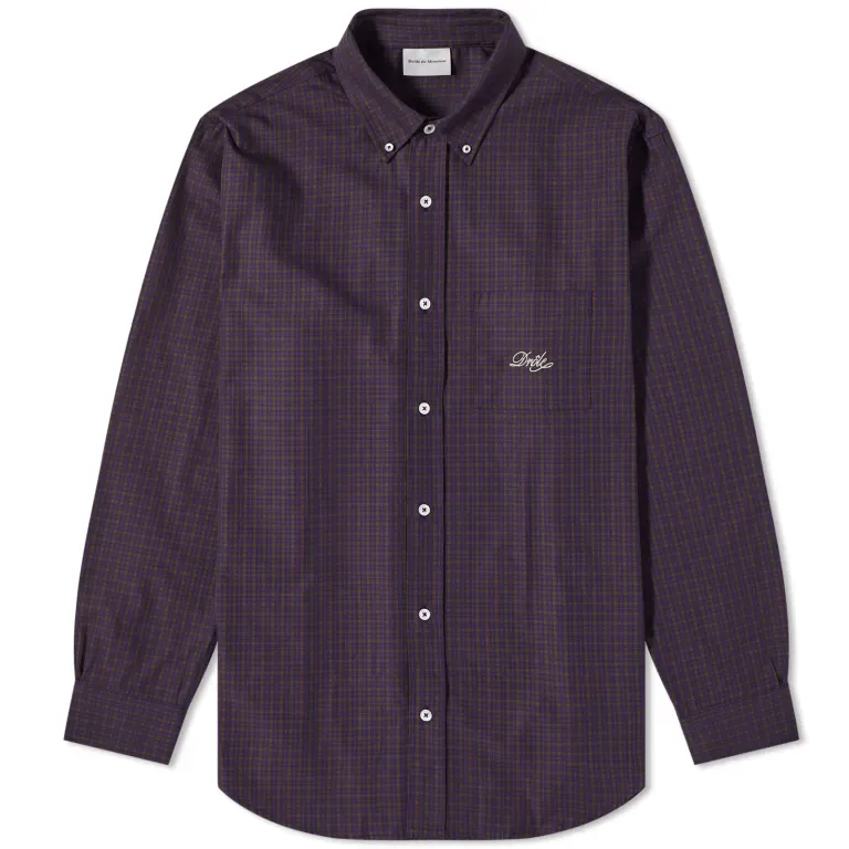 Drôle De Monsieur Logo Stripe Shirt, dark purple