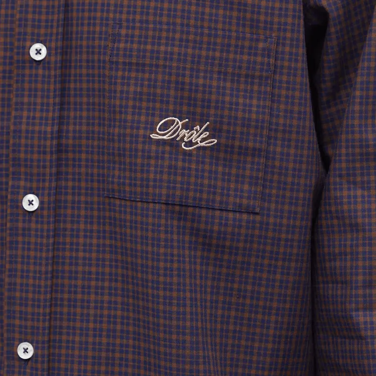 Drôle De Monsieur Logo Stripe Shirt, dark purple