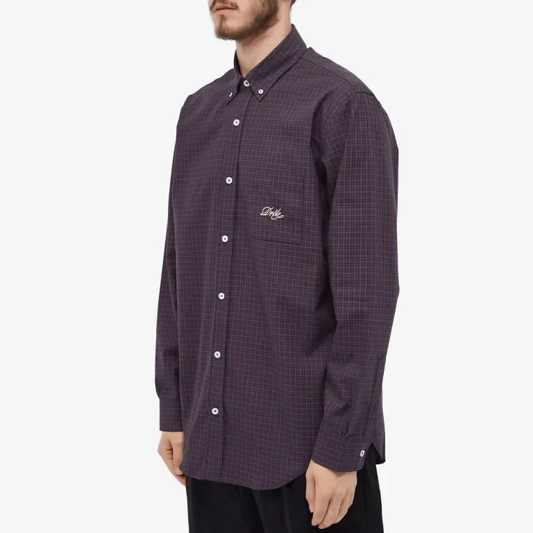 Drôle De Monsieur Logo Stripe Shirt, dark purple