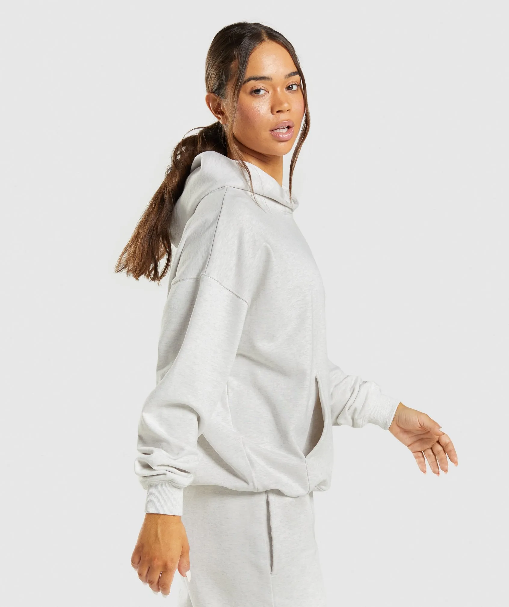 Gymshark Rest Day Sweats Hoodie - White Marl
