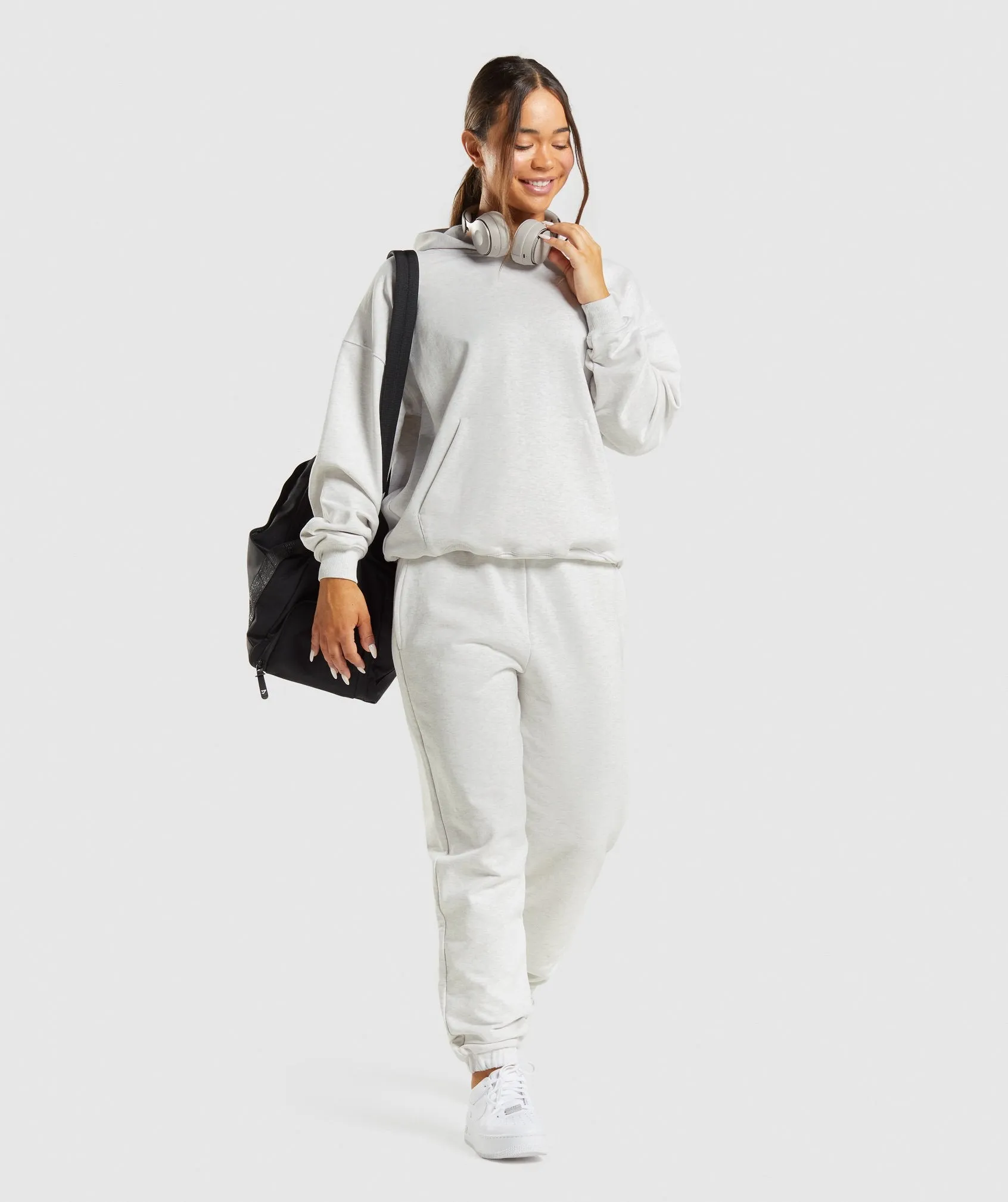Gymshark Rest Day Sweats Hoodie - White Marl