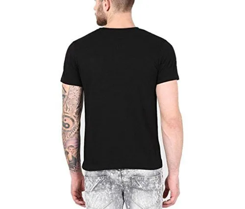Hotfits Graphic Print Men's Round Neck Black T-Shirt