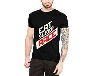 Hotfits Graphic Print Men's Round Neck Black T-Shirt