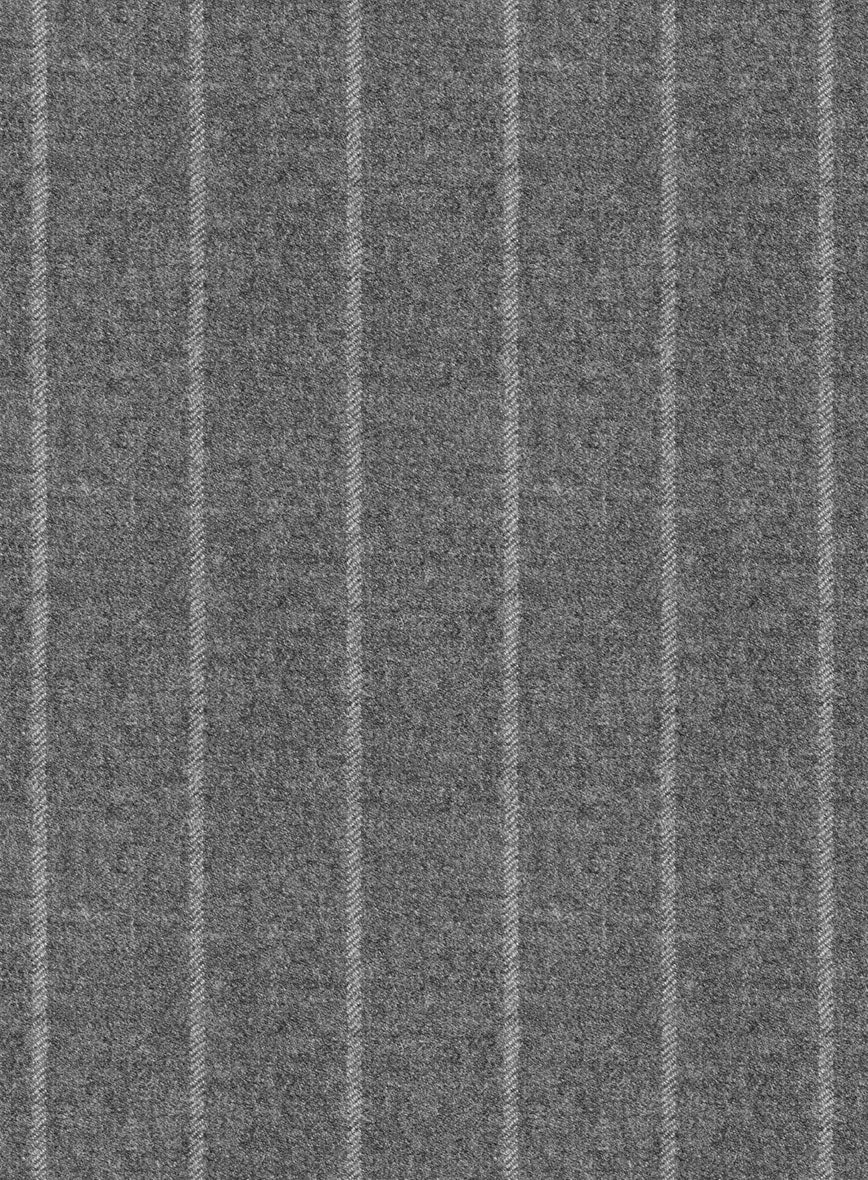 Italian Uben Gray Chalkstripe Flannel Suit