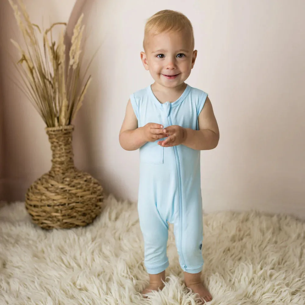Kyte Baby Sleeveless Zippered Romper - Powder