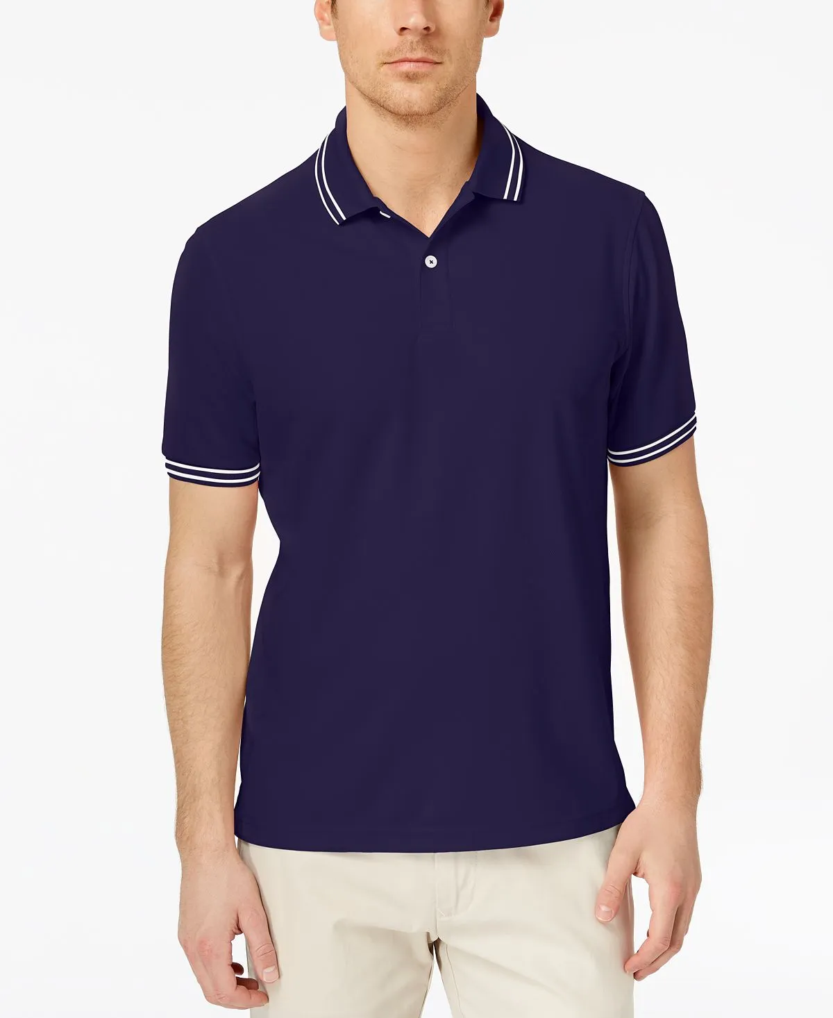 Macy's Club Room Men's Performance Stripe Polo, Navy