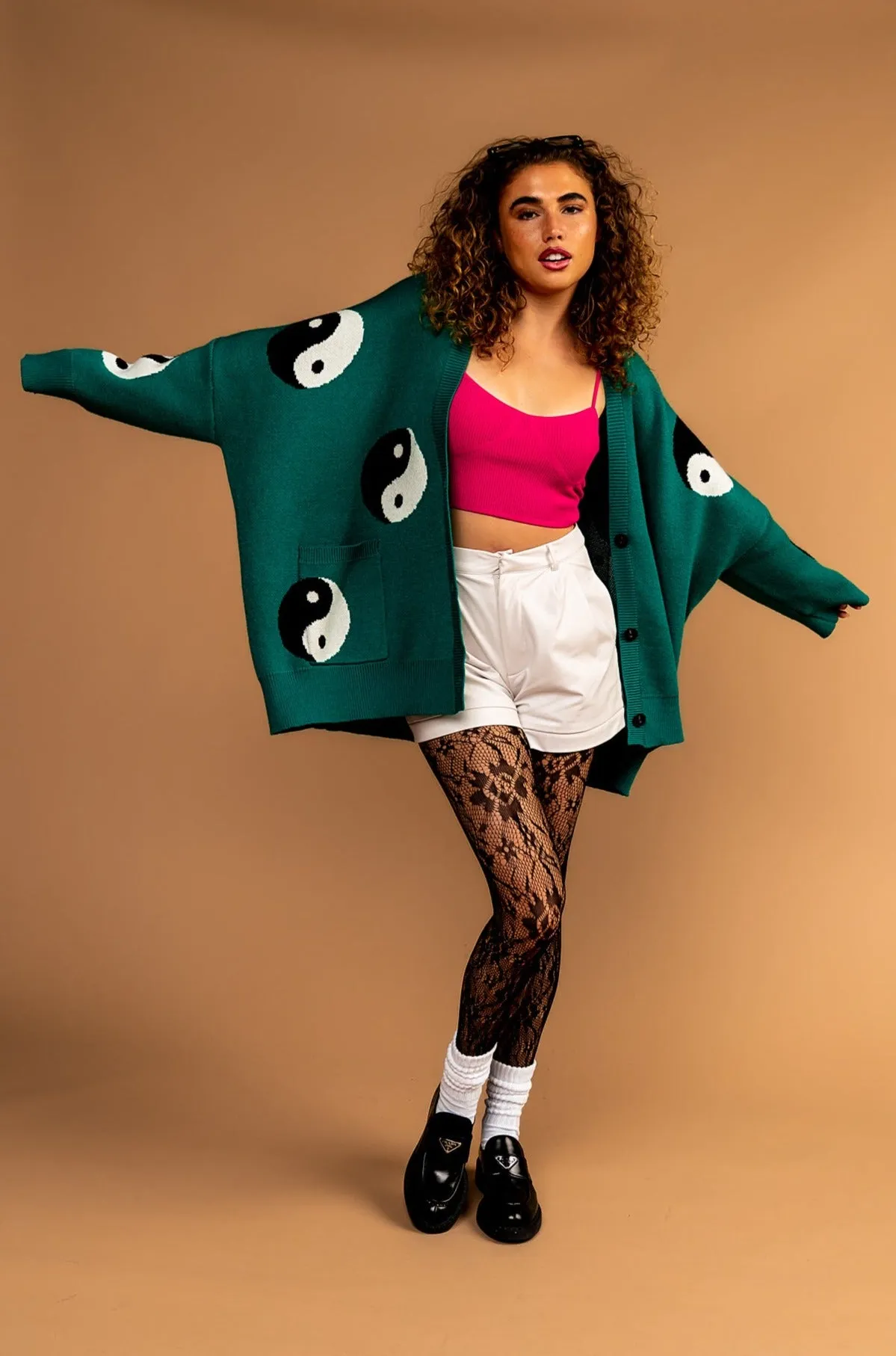 Main Character Energy Oversized Yin Yang Cardigan