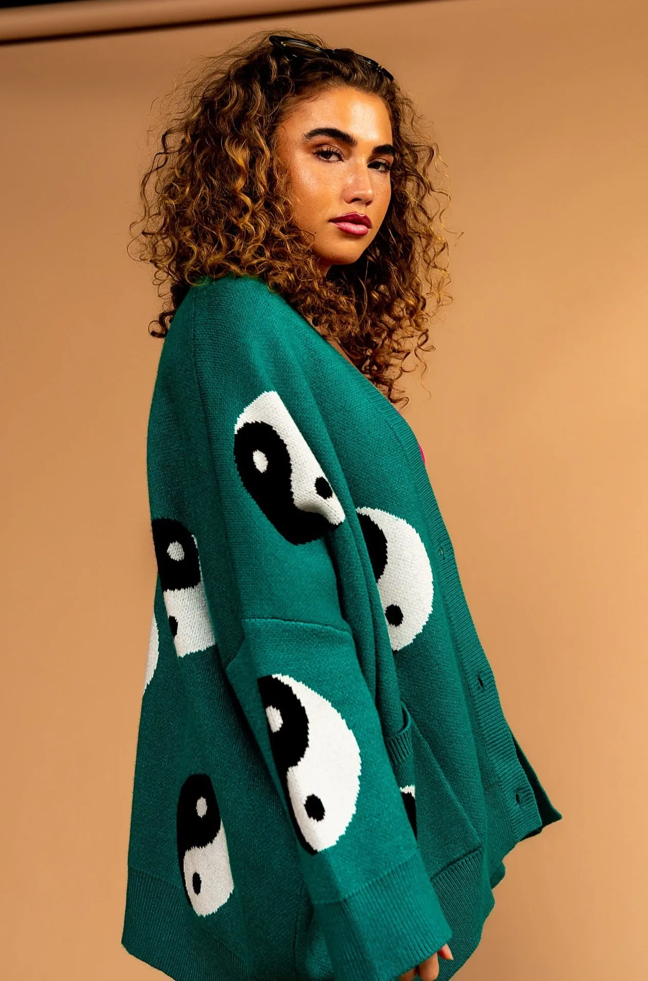 Main Character Energy Oversized Yin Yang Cardigan