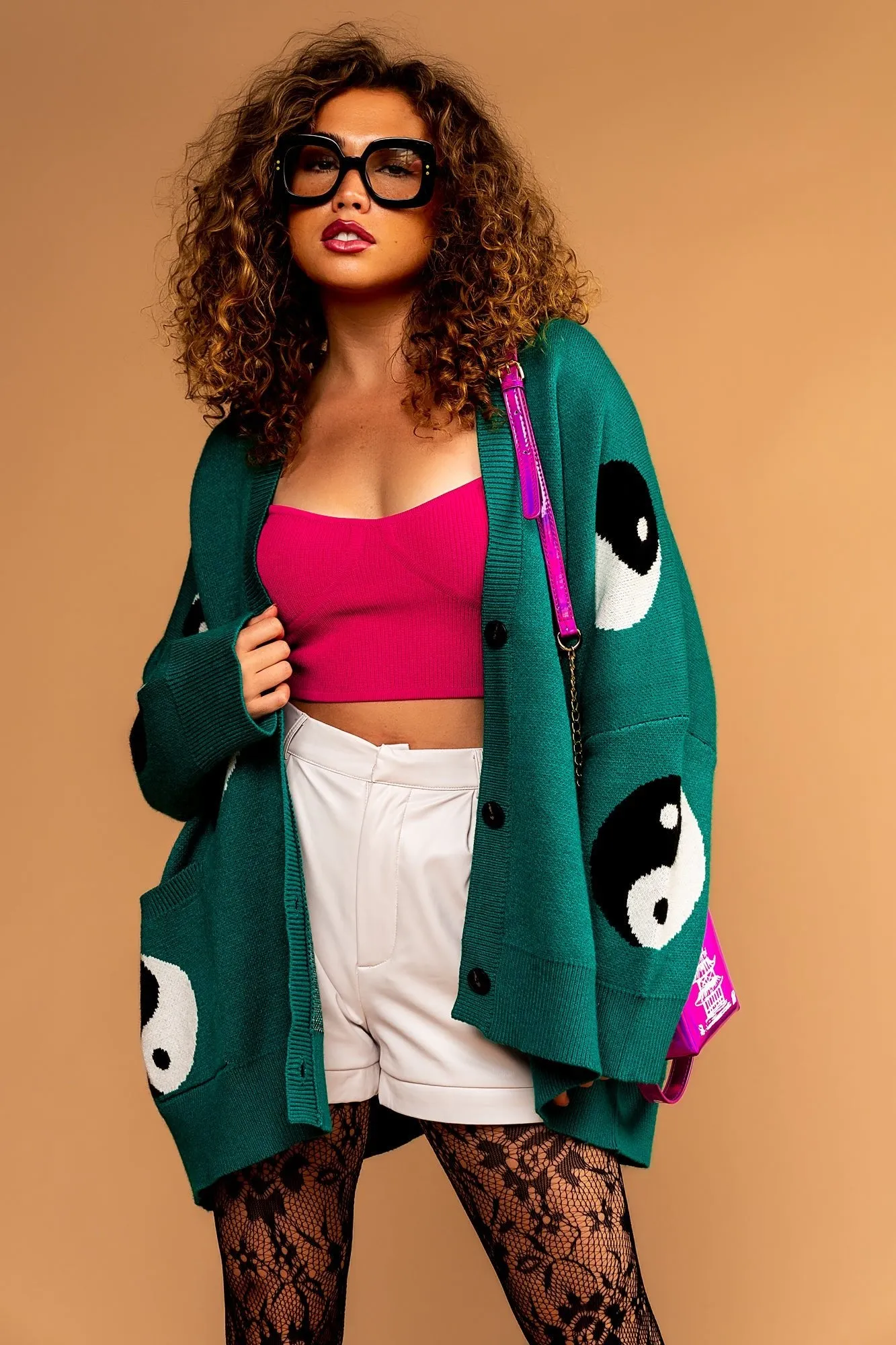 Main Character Energy Oversized Yin Yang Cardigan