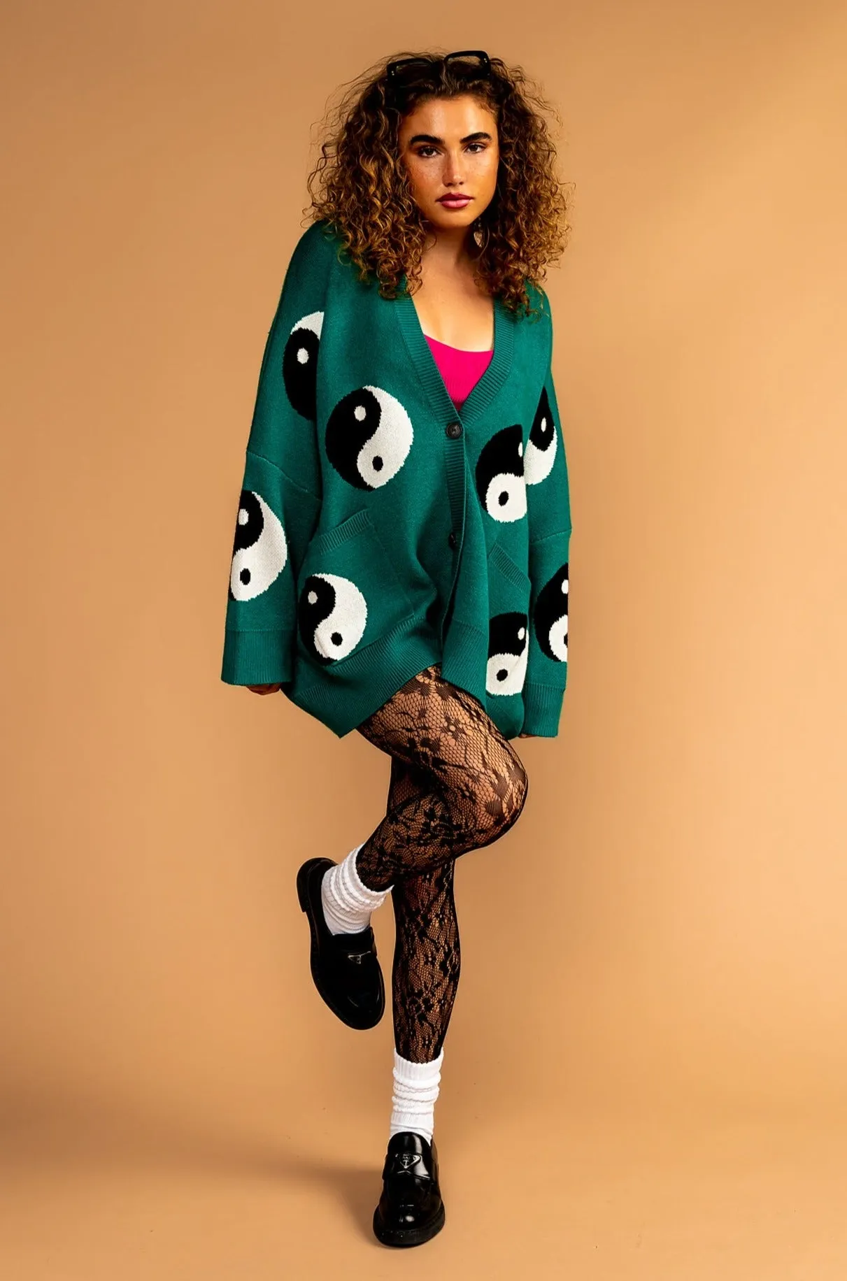Main Character Energy Oversized Yin Yang Cardigan