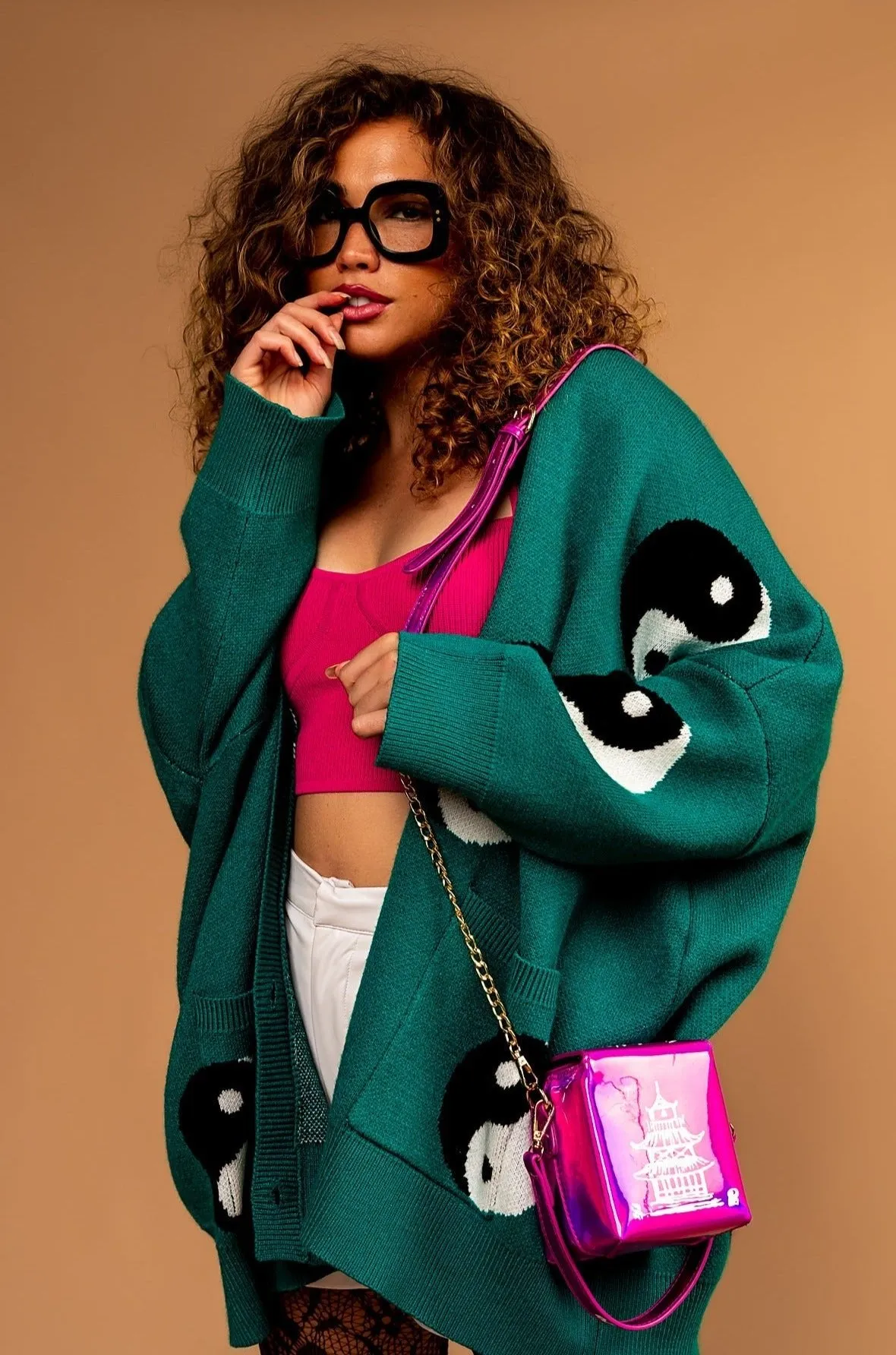 Main Character Energy Oversized Yin Yang Cardigan