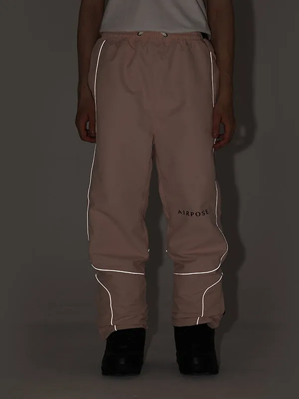 Men's Air Pose Neon Light Reflective Stripe Snow Pants