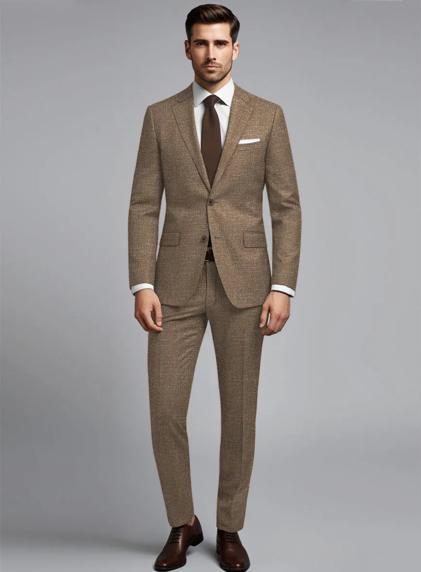Noble Brown Wool Silk Linen Suit