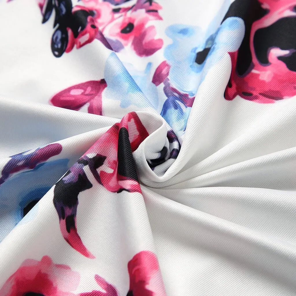 Sale！Floral Matching Cozy Tank Dresses 8626-5