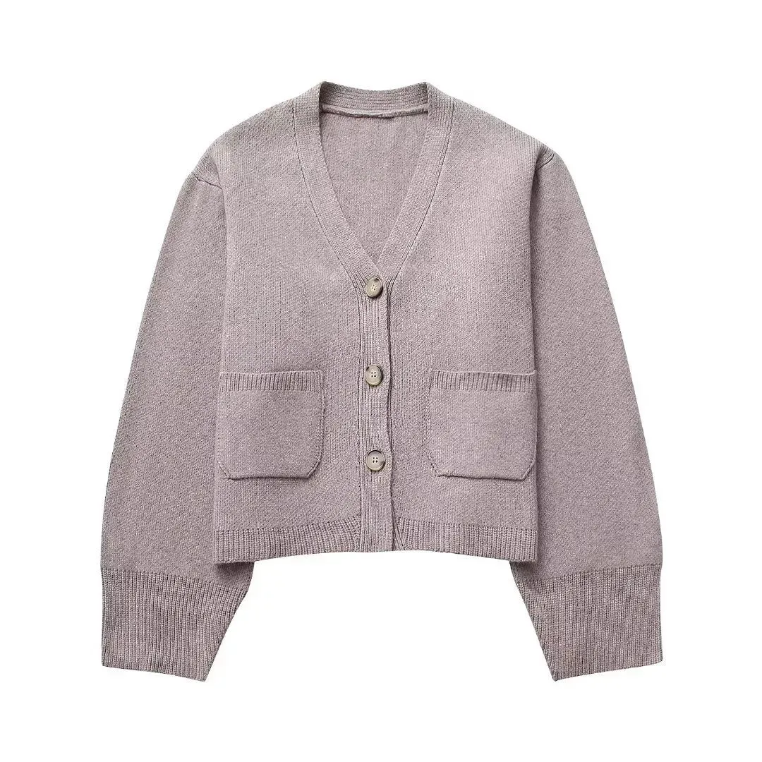 Women's Classic Buttoned Knit Cardigan with V-Neck Design | Ideal for Autumn/Winter