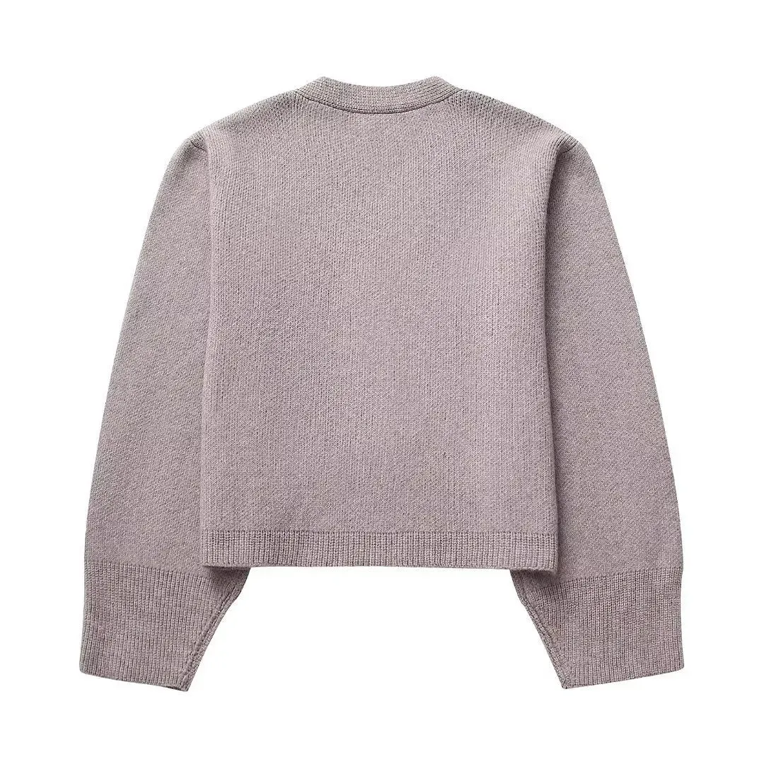 Women's Classic Buttoned Knit Cardigan with V-Neck Design | Ideal for Autumn/Winter