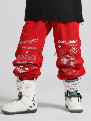 Women's Gsou Snow Graffiti Elastic Snowboard Sweatpants