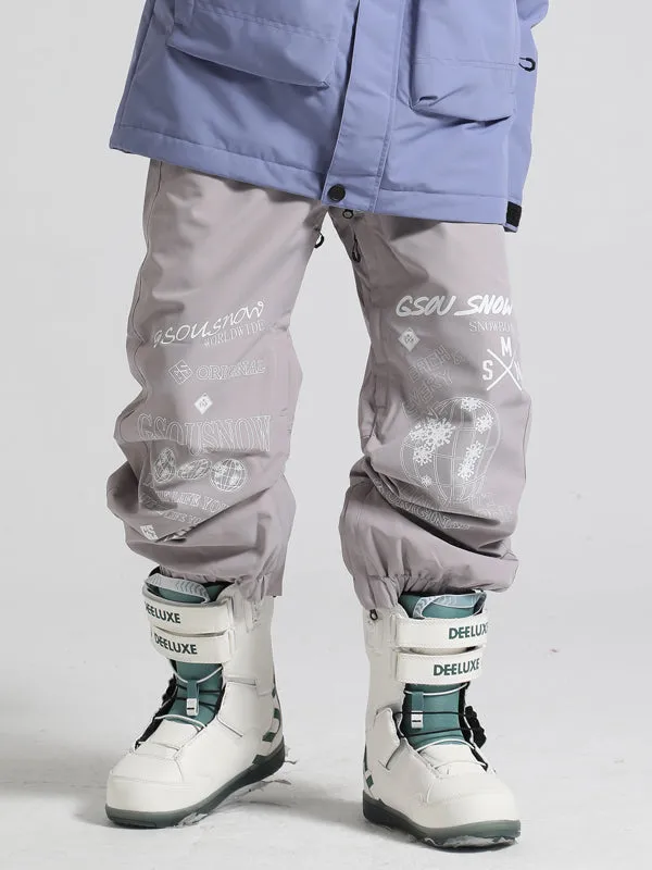 Women's Gsou Snow Graffiti Elastic Snowboard Sweatpants